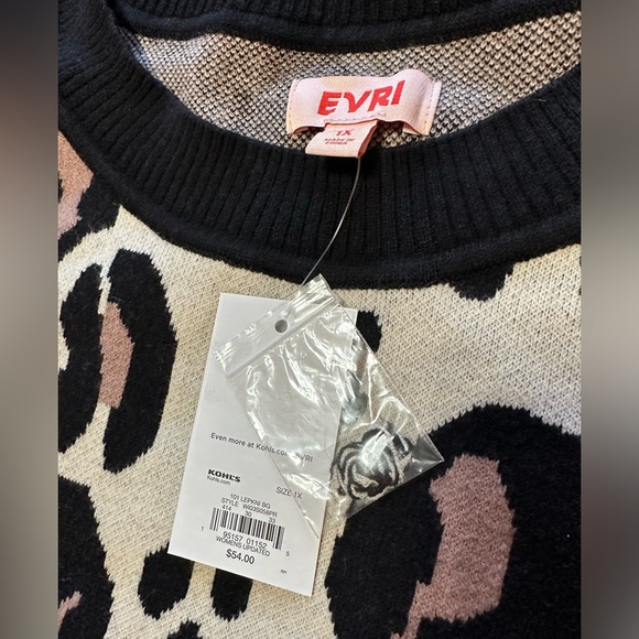 ๐๐คEVRI Leopard Sweater 1X NWT - Picture 6 of 12